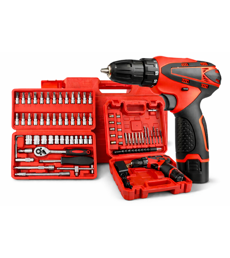 סט מברגה כולל 2 מזוודות כלים ובוקסות מעל 70 חלקים