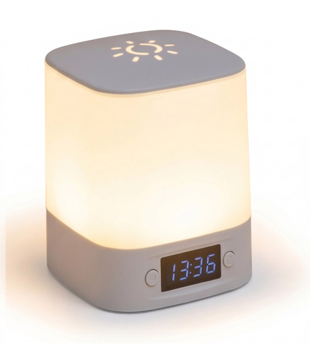 מנורת לילה כולל שעון בטאצ | בחירת תאורה אווירה  | במגוון צבעים