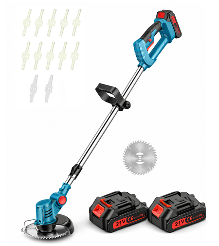 חרמש חזק כולל 2 סוללות נטען עם תוספות