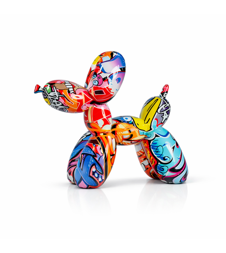 כלב קרמיקה בלון דקורטיבי | אומנות מודרנית לבית צבעוני