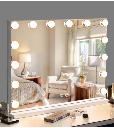 מראת הוליווד עם תאורה לבחירה בשלושה גוונים