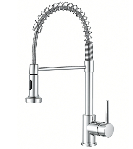 ברז מטבח נשלף גימור ניקל מבריק נאפולי