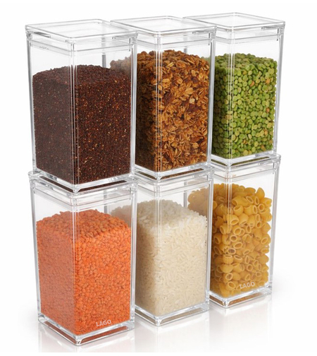 סט צנצנות אקריל 900 מיל כולל בונוס 78 מדבקות לקטניות בעברית