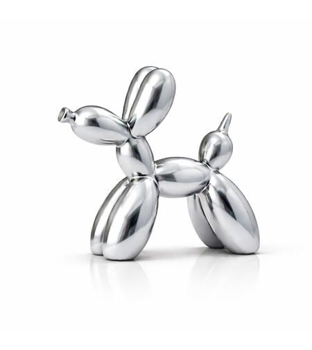 פסל כלב בלון דקורטיבי | פסל אומנות מודרנית לבית כסוף