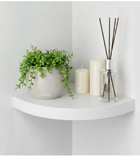 מדף צף פינתי במגוון צבעים | התקנה נסתרת | חזק מאוד ואיכותי