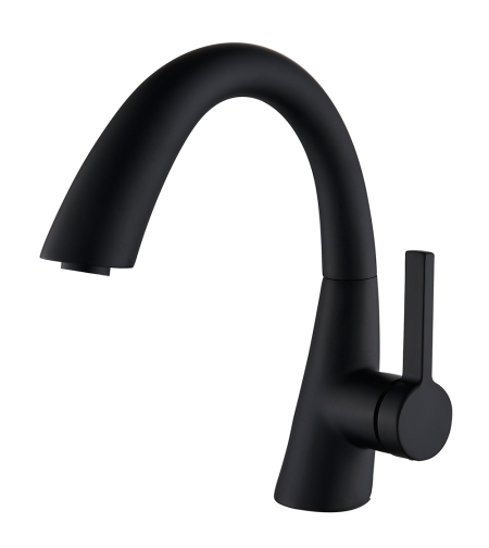 ברז לכיור איכותי פרח קצר שחור אלגנט דגם רפאל