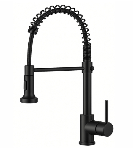 ברז מטבח נשלף שחור דגם נאפולי | אחריות 5 שנים | 2 מצבי זרימה | אספקה מהירה