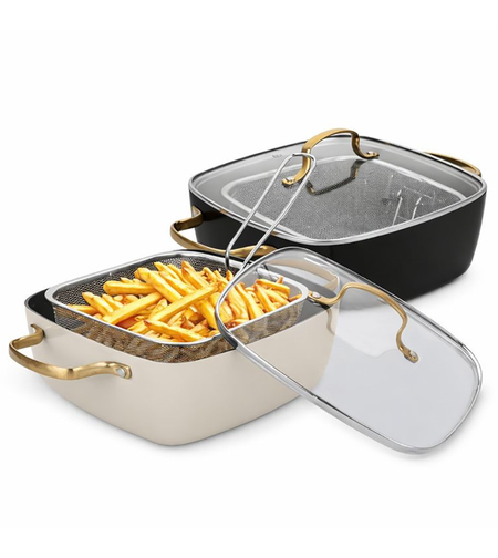 סיר טיגון ובישול באחד מתאים גם לאינדוקציה כולל מסננת מתלת