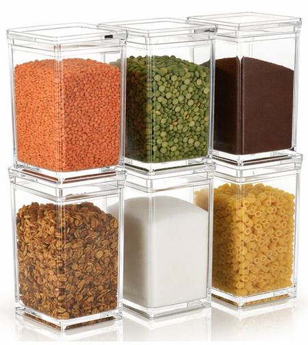 סט צנצנות אקריל 700 מיל כולל בונוס 78 מדבקות לקטניות בעברית