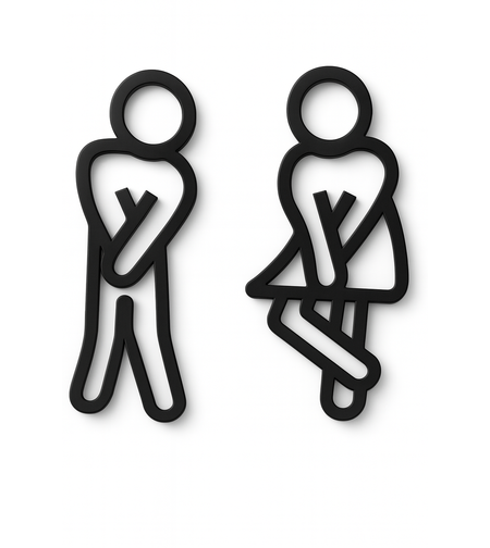 שילוט לשירותים מצחיק עם דבק דו צדדי