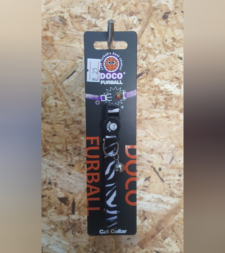 קולר חתול בדגם זברה