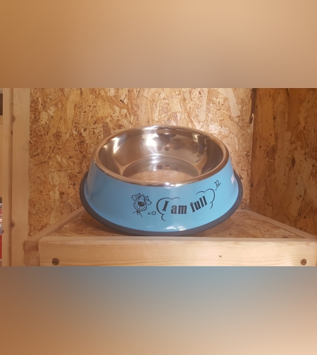 קערת נרוסטה בציפוי פלסטיק לאוכל ומים