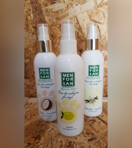 בושם לכלבים בריח לימון, קוקוס, וניל, תות
