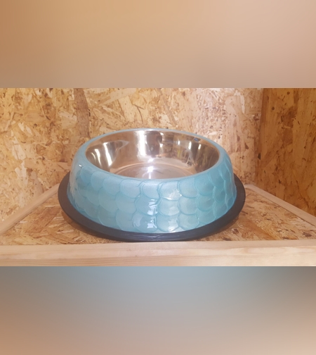 קערת מים ואוכל מעוצב עם תחתית גומי