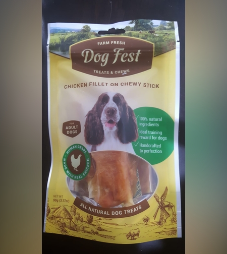 פילה עוף במקל לעיסה chicken fillet on chewy stick