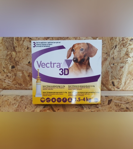 Vectra 3D תמיסת טפטוף לכלבים 1.4-4 קג