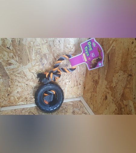 צעצוע צמיג חבל בינוני לכלב