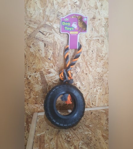 צעצוע צמיג חבל גדול לכלב