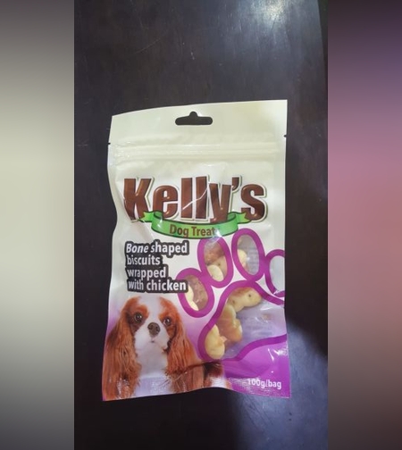 חטיף משלים לכלבים- ביסקוויט עטוף עוף bone shaped biscuits wrapped with chicken
