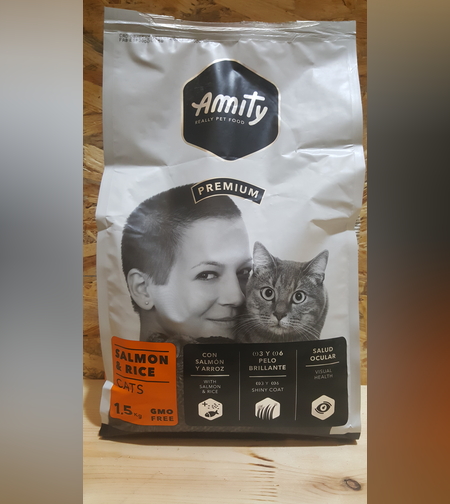 אוכל יבש לחתולים סלמון ואורז Amity premium