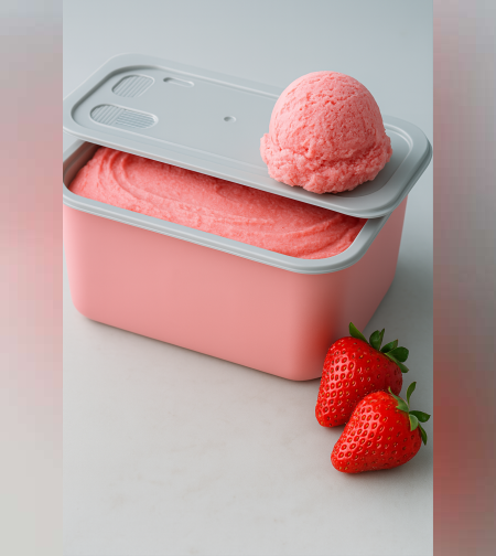 גלידת שמנת בטעם תות - חלבי