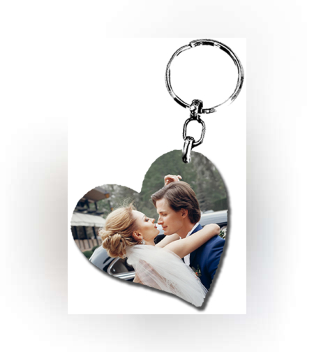 הדפסה על מחזיק מפתחות לב נטוי