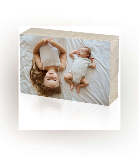 בלוק עץ מדבקה בגודל 10X15 ס