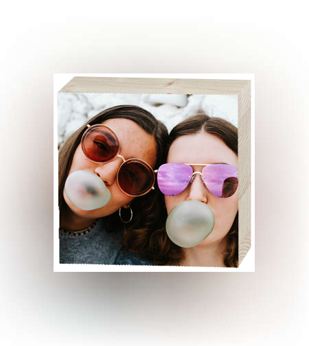 בלוק עץ מדבקה בגודל 10X10 ס