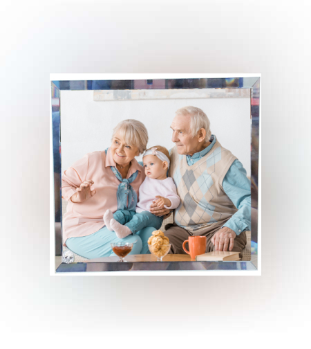 מעמד זכוכית ריבוע בגודל 20X20 ס