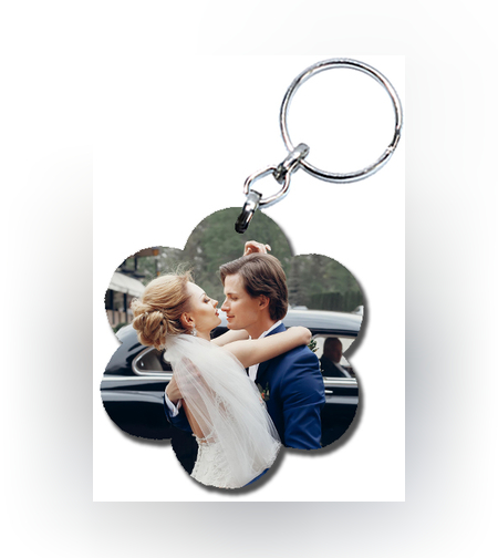 הדפסה על מחזיק מפתחות פרח