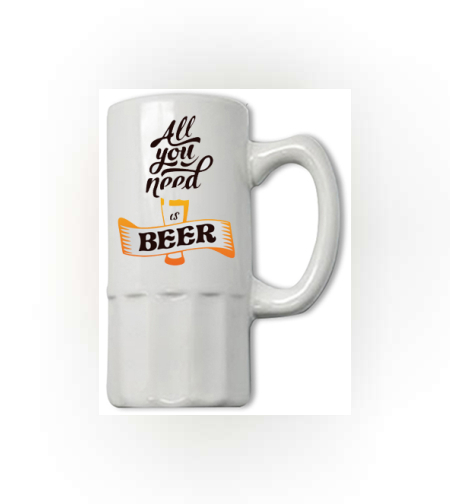 הדפסה על ספל בירה.