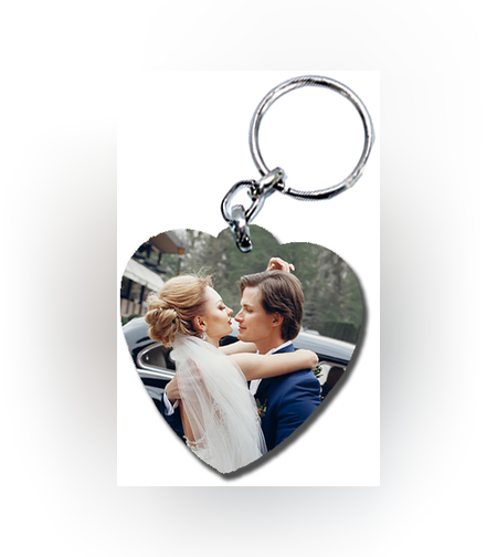 הדפסה על מחזיק מפתחות לב 