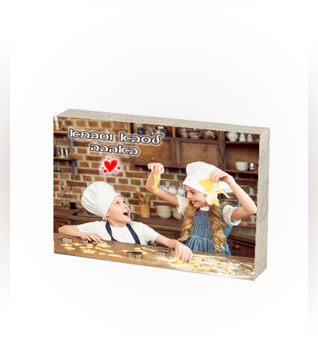 בלוק עץ מדבקה בגודל 20X15 ס