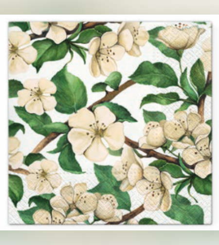 מפיות מעוצבות - דגם פריחת התפוח