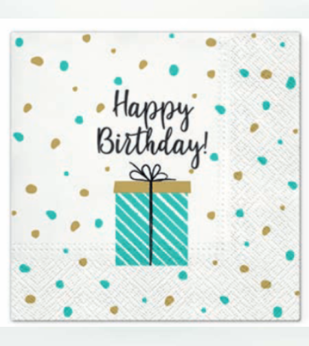 מפיות מעוצבות - דגם מתנת יום הולדת