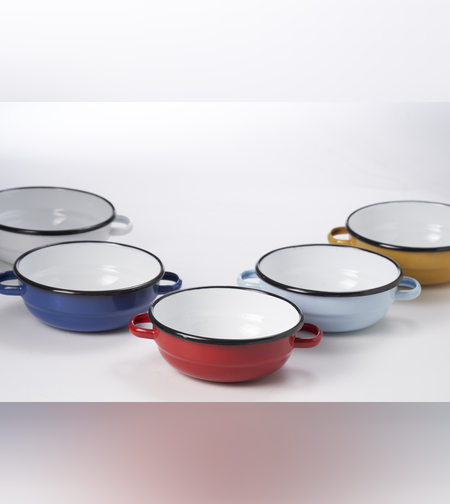 קערה עם ידית קוטר 14- אמייל