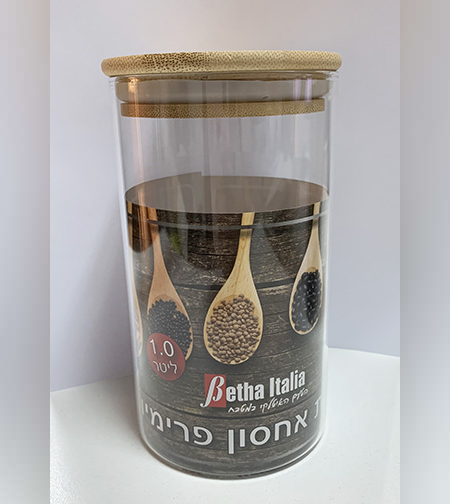 צנצנת אחסון פרימיום זכוכית - 1 ליטר