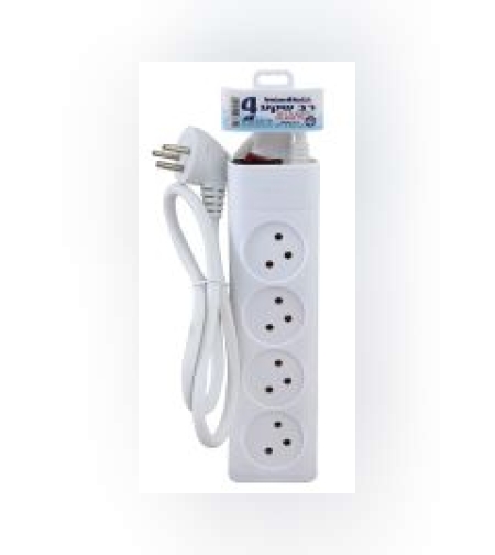 רב שקע 4 + מפסק + כבל עד 1 מטר