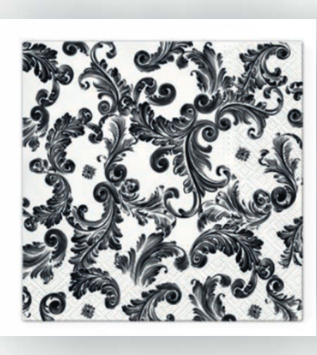 מפיות מעוצבות - דגם עיטור שחור