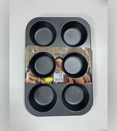 תבנית מתכת מאפינס 6 שקעים