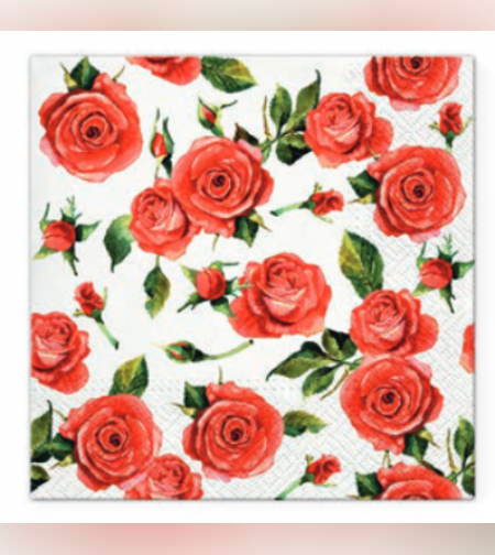 מפיות מעוצבות - דגם ורדים