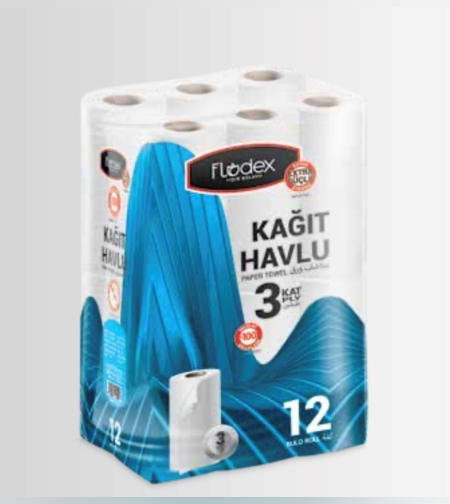 נייר מגבת שלוש שכבות תריסר FLODEX