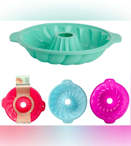 תבנית סיליקון חלה עגולה מסולסלת