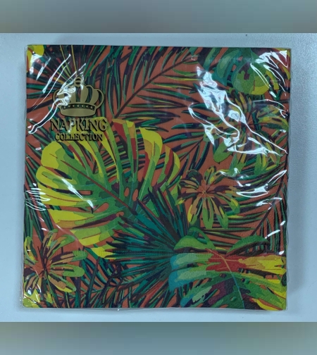 מפיות מעוצבות - דגם טרופי כתום