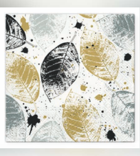 מפיות מעוצבות - דגם פרינט עלים