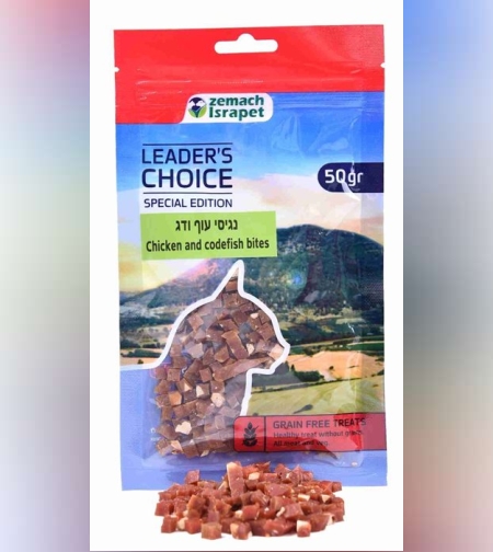 חטיף נגיסי עוף ודג לחתול LEADER'S CHOICE