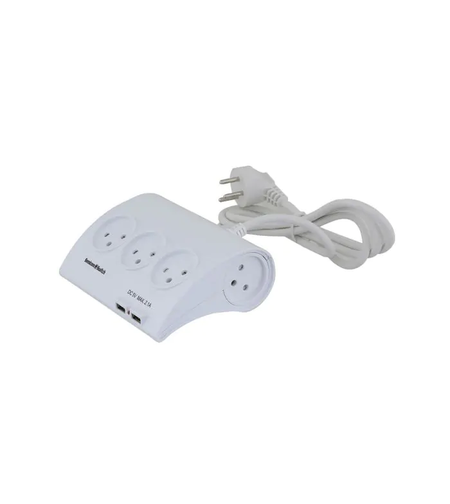 רב שקע 5 + מפסק מואר