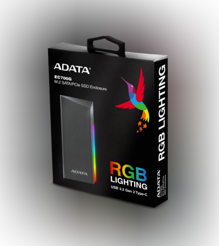 מארז חיצוני לדיסק A-DATA EC700G M.2/NVME USB-C ENCLOSURE RGB
