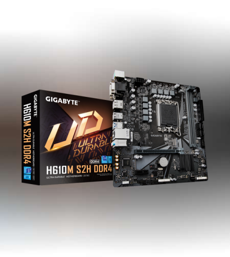 לוח לאינטל דור 12 Gigabyte H610M S2H DDR4 VGA DVI DP HDMI