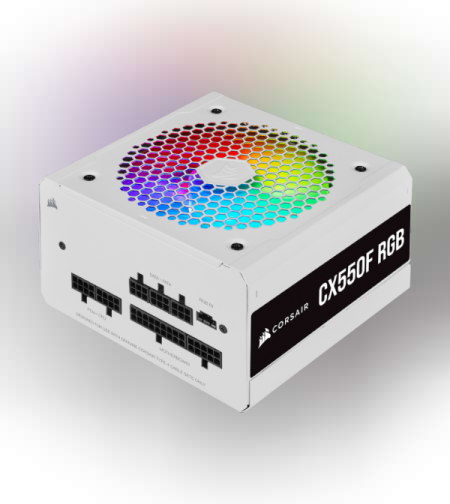 ספק כוח Corsair CX550F RGB 550W 80 Plus Bronze Full Modular White